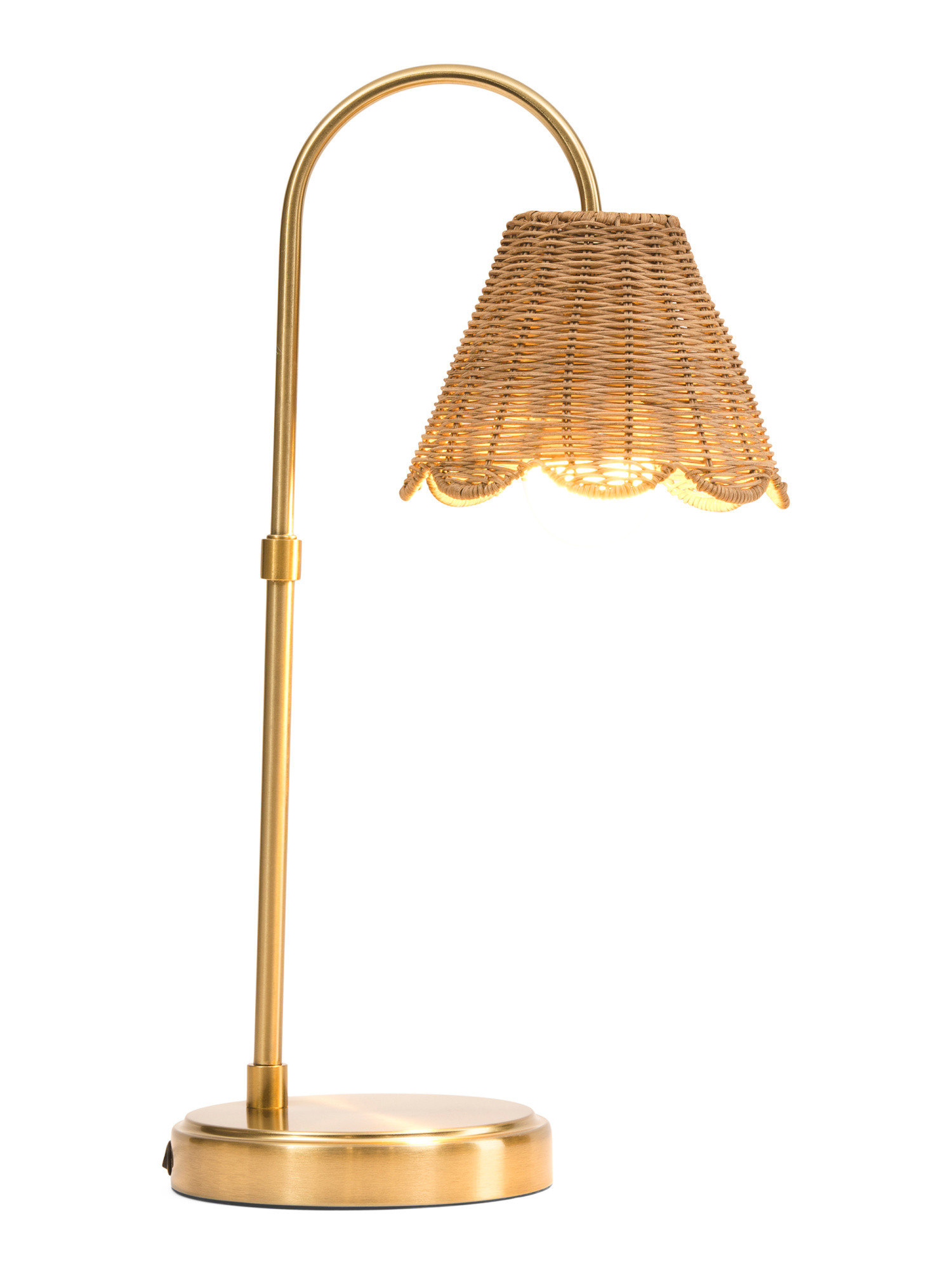 22in Scalloped Woven Rattan Table Lamp | TJ Maxx
