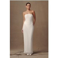 Gemma Strapless Sequin Maxi Dress - White | MESHKI US