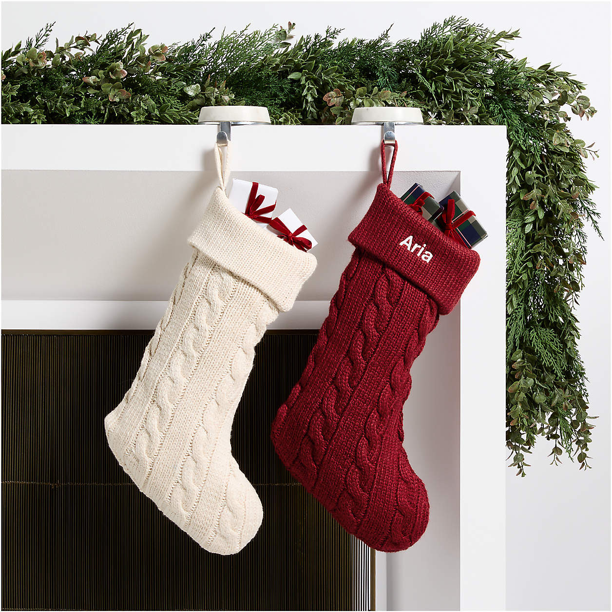 Red Cable Knit Christmas Stocking + Reviews | Crate & Barrel | Crate & Barrel