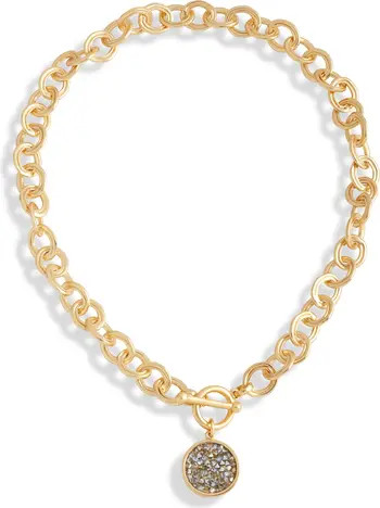 Pav\u00e9 Cubic Zirconia Coin Pendant Necklace | Nordstrom