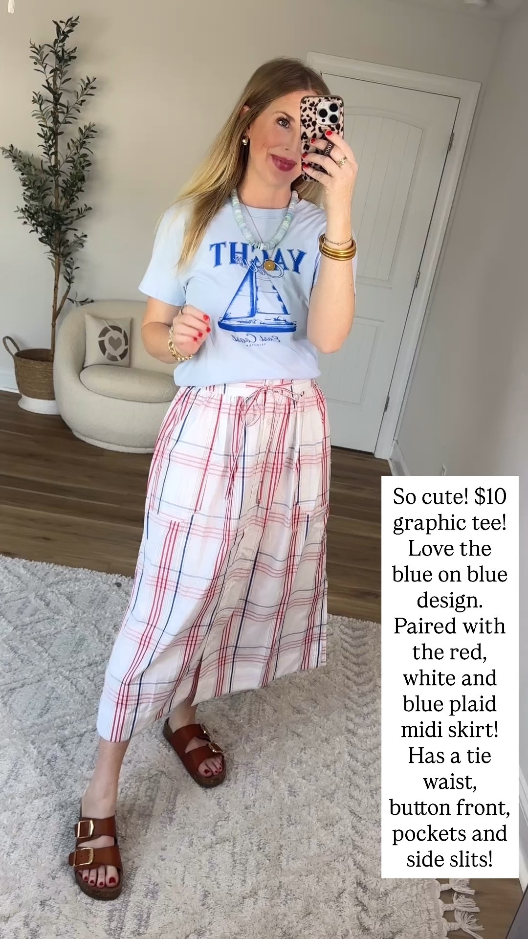 Walmart outfit, red white and blue plaid midi skirt

#LTKootd #LTKgrwm