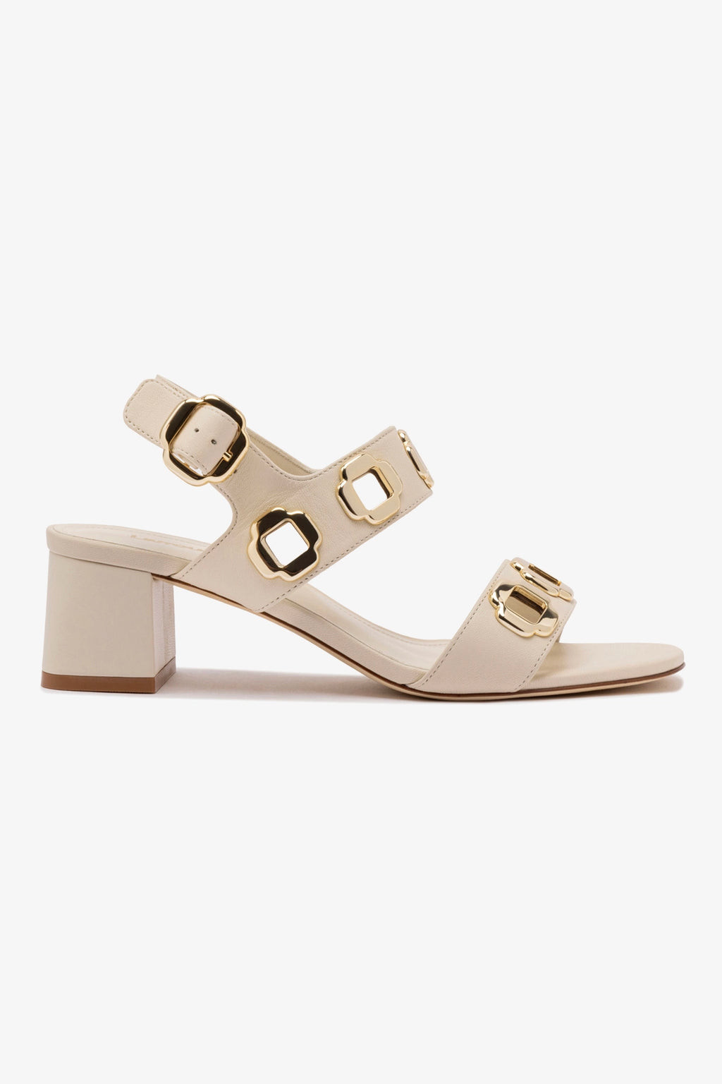 Milan Sandal In Ivory Leather | Larroude