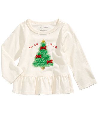 Baby Girls Tulle Tree-Print Peplum T-Shirt, Created For Macy's | Macys (US)
