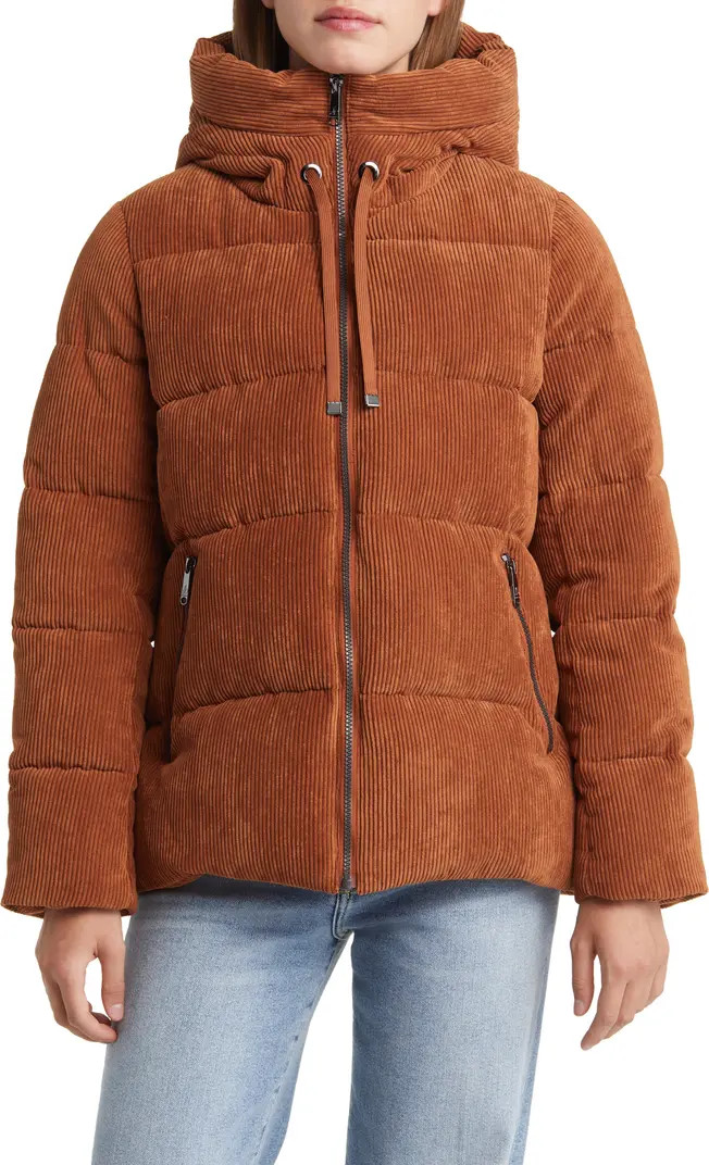 Hooded Corduroy Puffer Jacket | Nordstrom Rack
