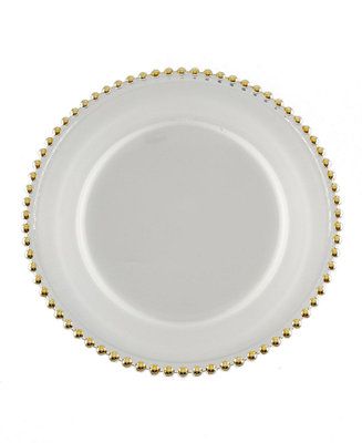 Martha Stewart Collection Gold Beaded Charger, Created for Macy's & Reviews - Dinnerware - Dining... | Macys (US)