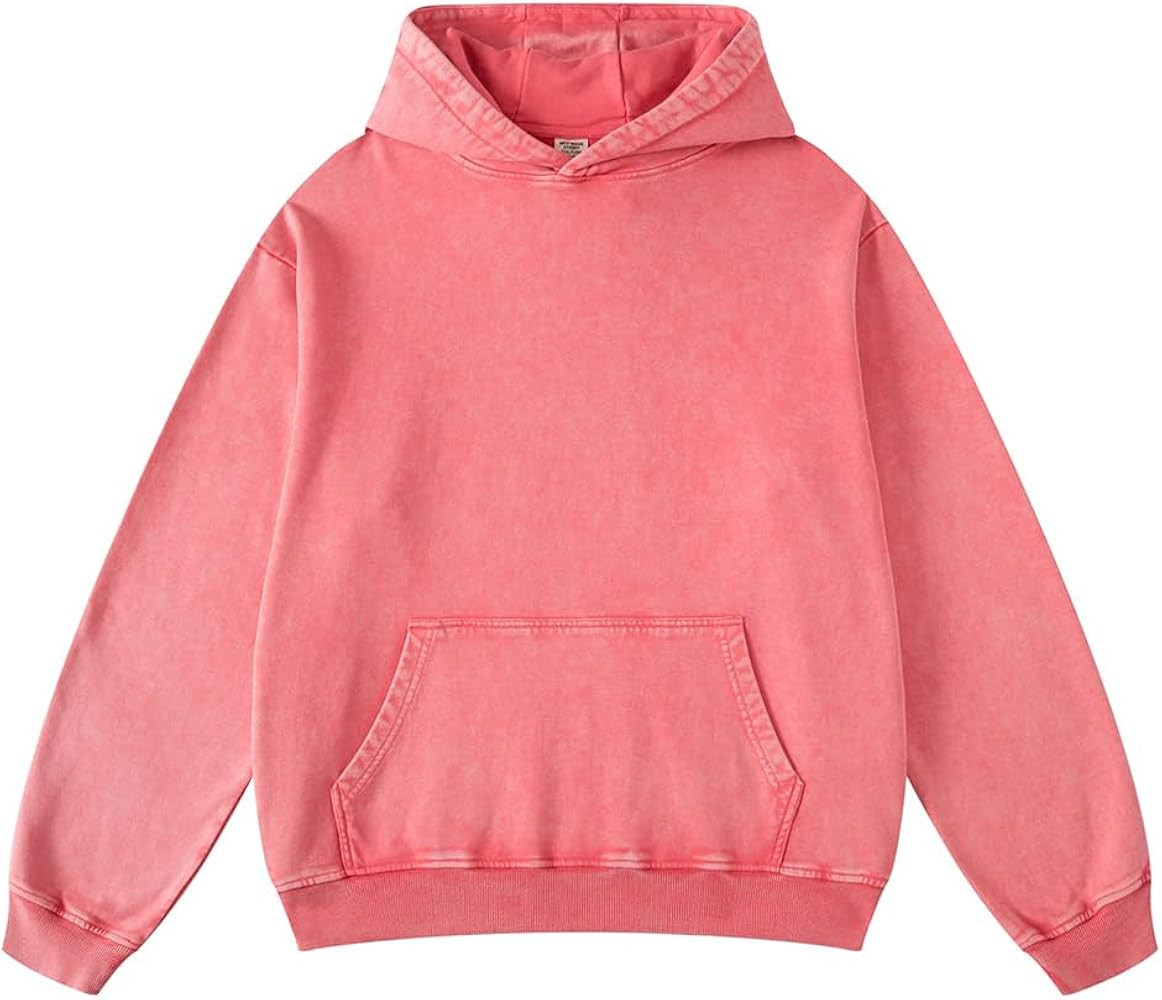 Mens Oversized Hoodie Couples Terry Heavyweight Hoodies Pullover Vintage Acid Wash Hoodie Sweatsh... | Amazon (US)