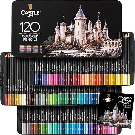 Castle Art Supplies Colored Pencils Set | 120 Premium Soft Core Coloring Pencils for Adults | Org... | Amazon (US)
