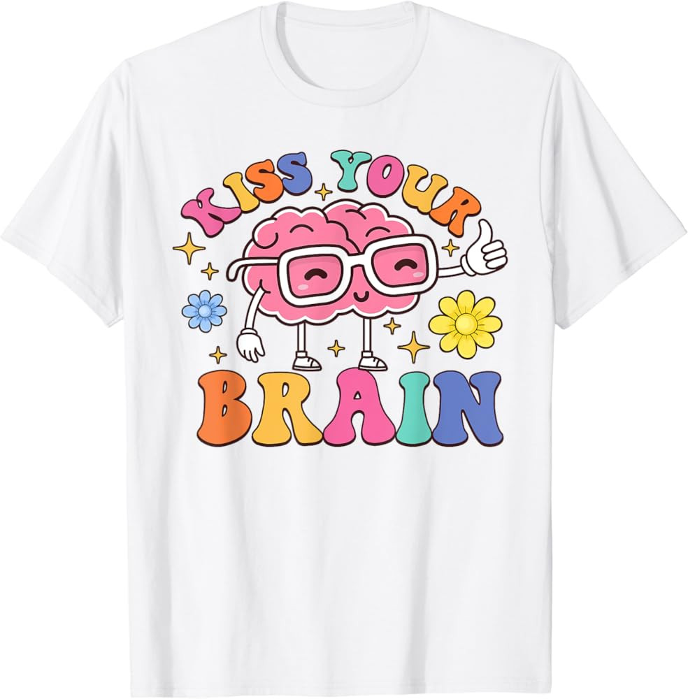Kiss Your Brain Cute Teacher Appreciation Back To School T-Shirt | Amazon (US)