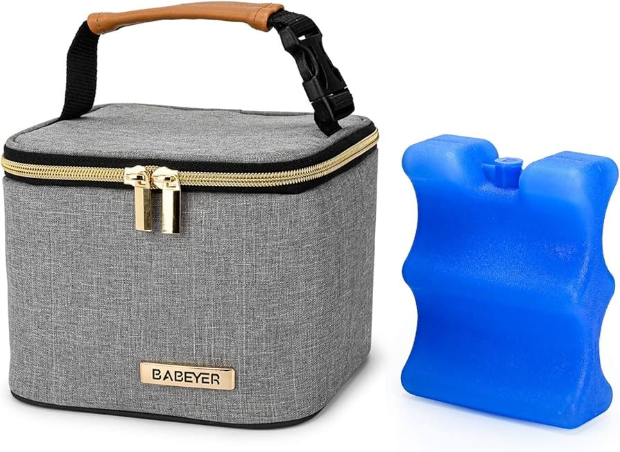 BABEYER Breast Milk Cooler Bag with Ice Pack Fits 4 Large Baby Bottles Up to 5 Ounce, Baby Bottle... | Amazon (US)