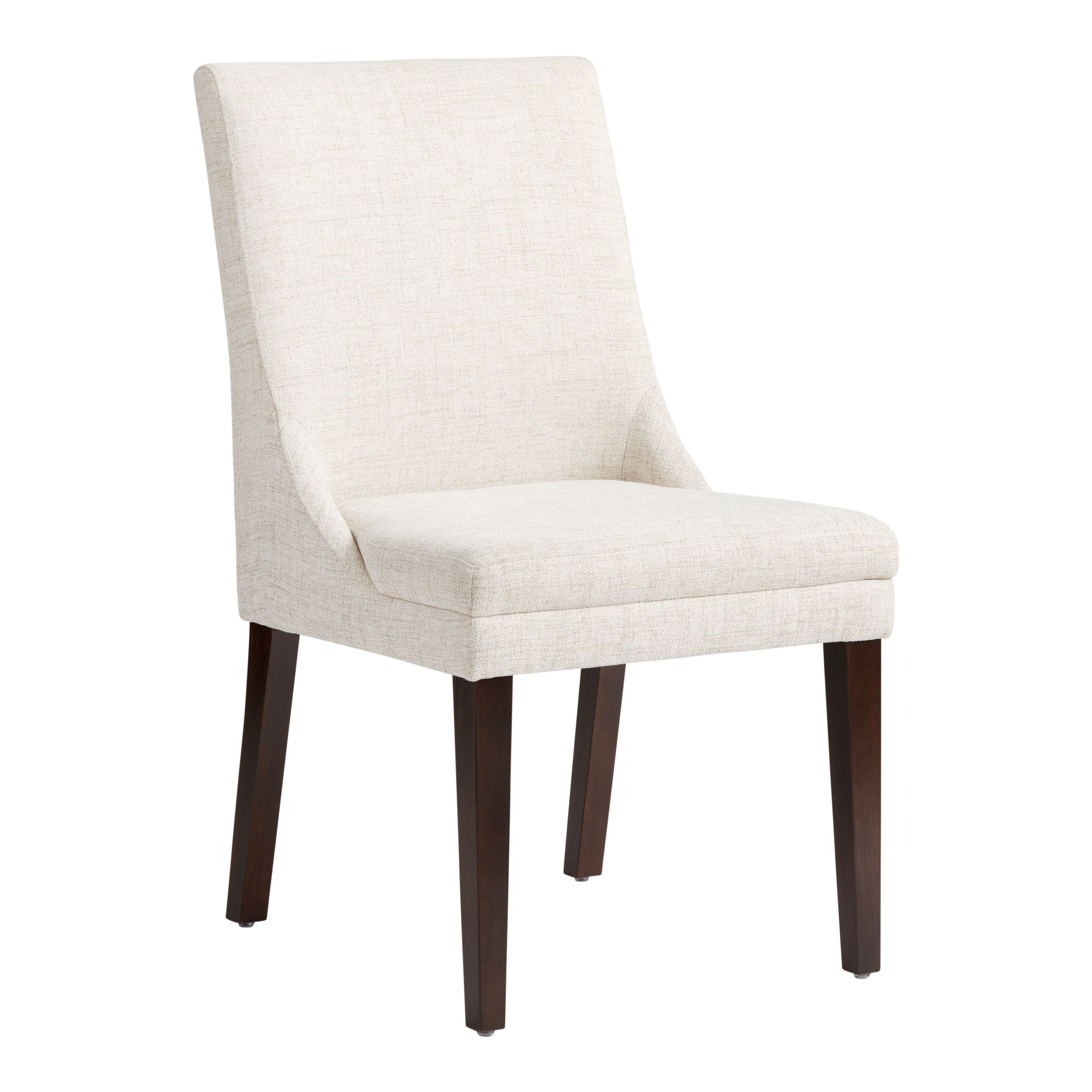 Judah Cream Upholstered Dining Chair Set of 2 | World Market