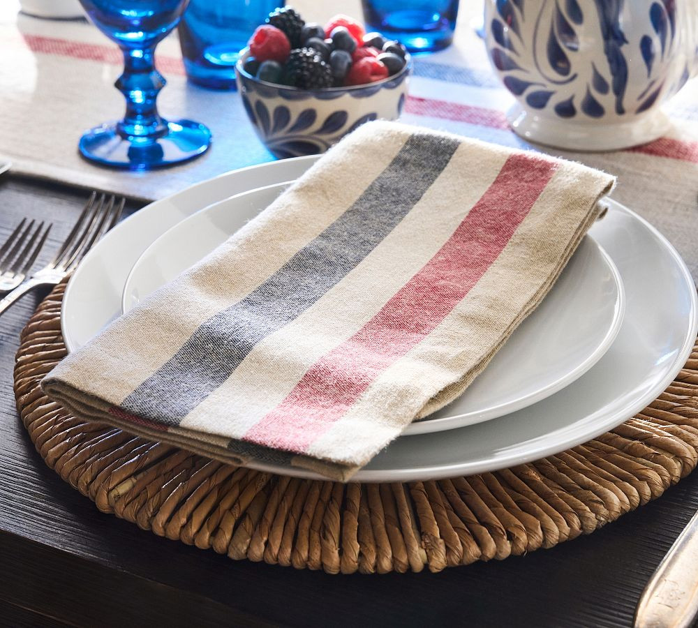 Patriotic Stripe Cotton Napkins - Set of 4 | Pottery Barn (US)