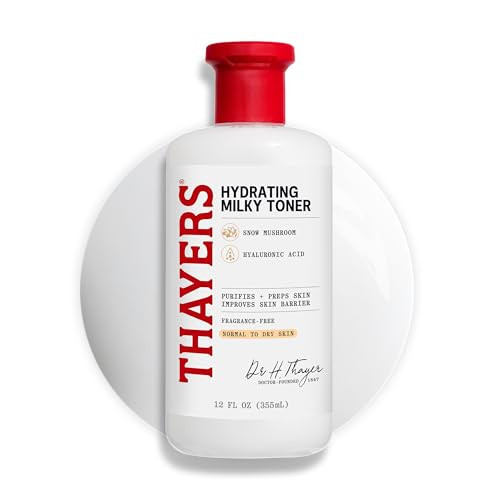 THAYERS Milky Face Toner Skin Care with Snow Mushroom Tremella and Hyaluronic Acid, Natural Gentle Facial Toner, for Dry and Sensitive Skin, 355mL | Amazon (US)