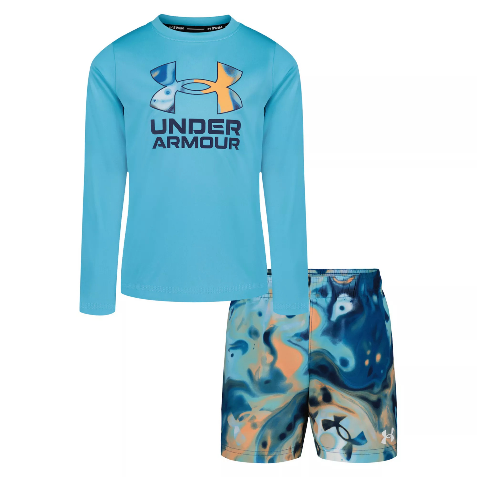 Boys 8-20 Under Armour 2-Piece Long Sleeve Rashguard & Swim Shorts Set | Kohl's