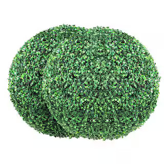 Artificial Topiaries Boxwood Trees, 1.67 ft. Tall Artificial Boxwood Tree, Decorative Balls for B... | The Home Depot