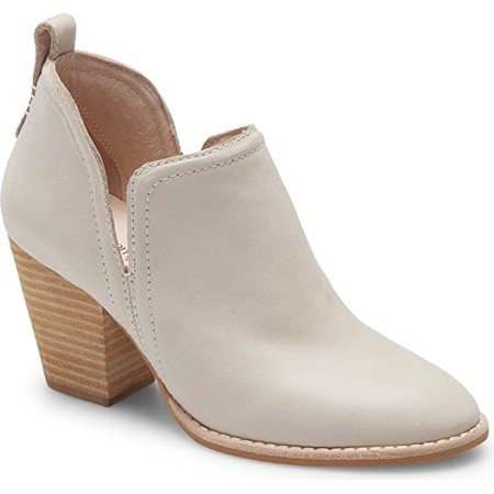Jeffrey Campbell Rosalee Ivory Off White Leather Stacked Block Heel Bootie (Ivory 6) | Walmart (US)