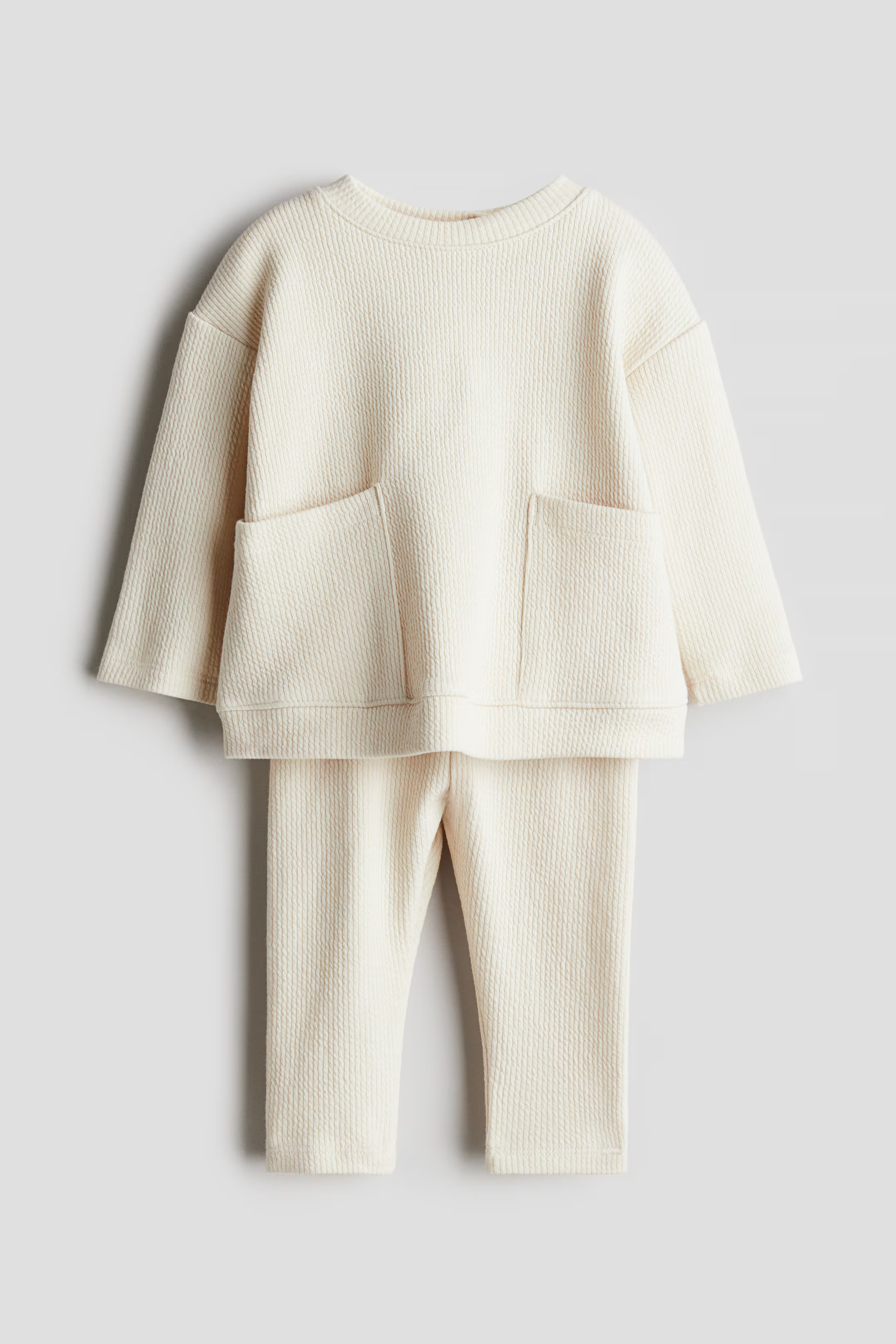 Ensemble 2 pièces en jersey de coton - Beige clair - ENFANT | H&M FR | H&M (FR, IT, ES, PT, BE)