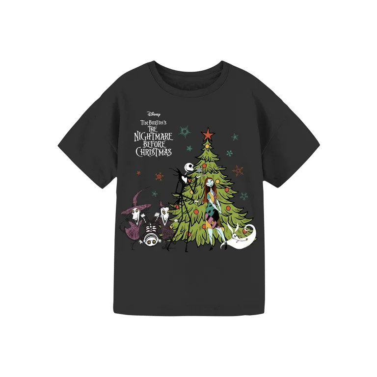 Disney The Nightmare Before Christmas Girls Graphic Short Sleeve T-Shirt, Sizes 4-16 | Walmart (US)