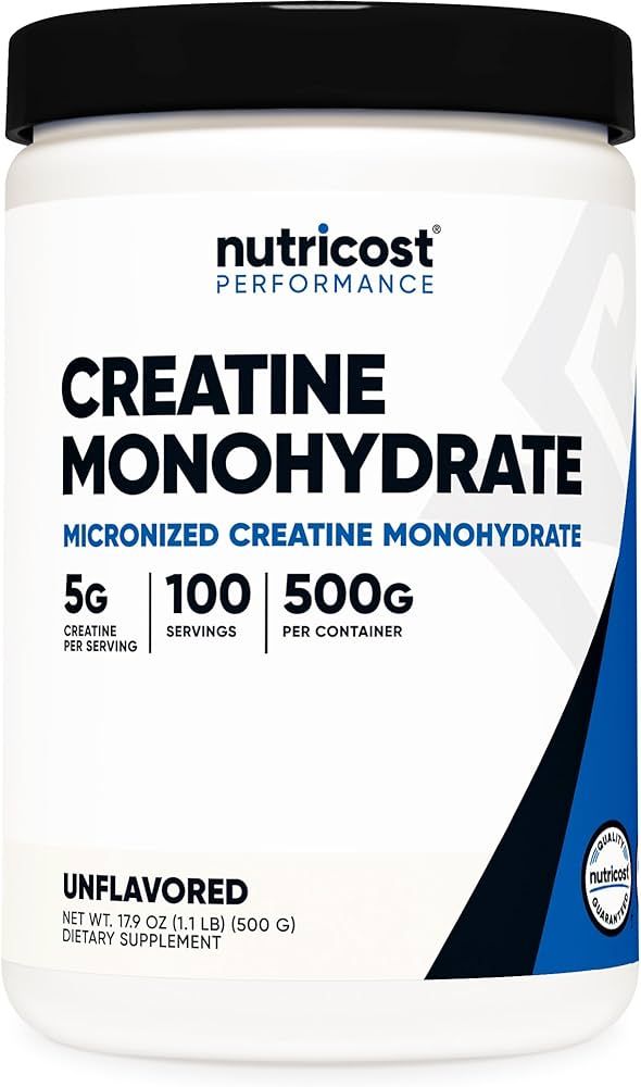Nutricost Creatine Monohydrate Micronized Powder 500G, 5000mg Per Serv (5g) - Micronized Creatine... | Amazon (US)