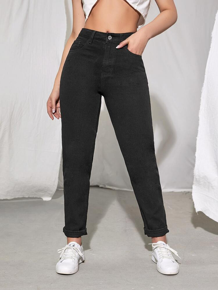 High Waist Mom Fit Jeans | SHEIN