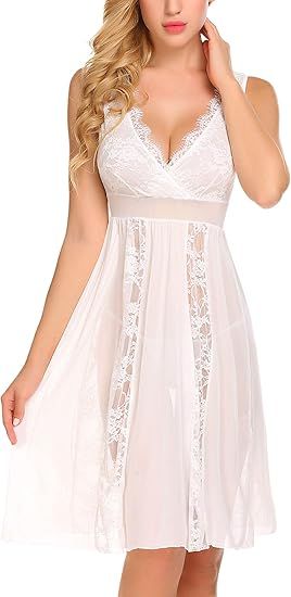 Avidlove Babydoll Lingerie for Women Sexy Nightgowns for Bride Lace Chemise Lingerie Nighty | Amazon (US)