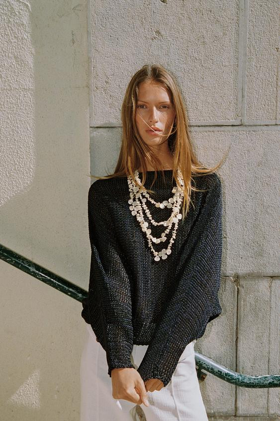 MOTHER-OF-PEARL EFFECT NECKLACE | Zara US