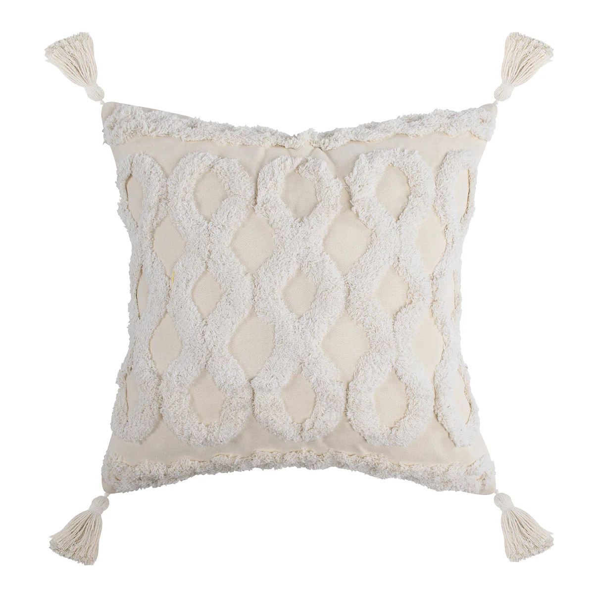Pick-Stitch Artisan Tufted Diamond Pillow with Tassels | Levtex Home