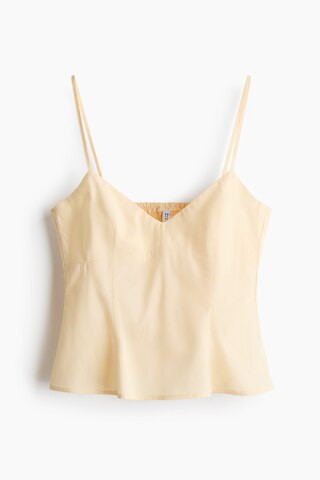 H & M - Peplum strappy top - Light Yellow | H&M (US + CA)