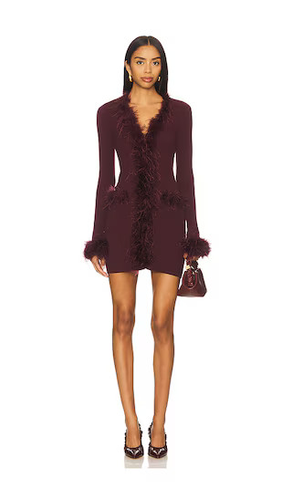 Rubia Feather Mini Dress in Plum | Revolve Clothing (Global)