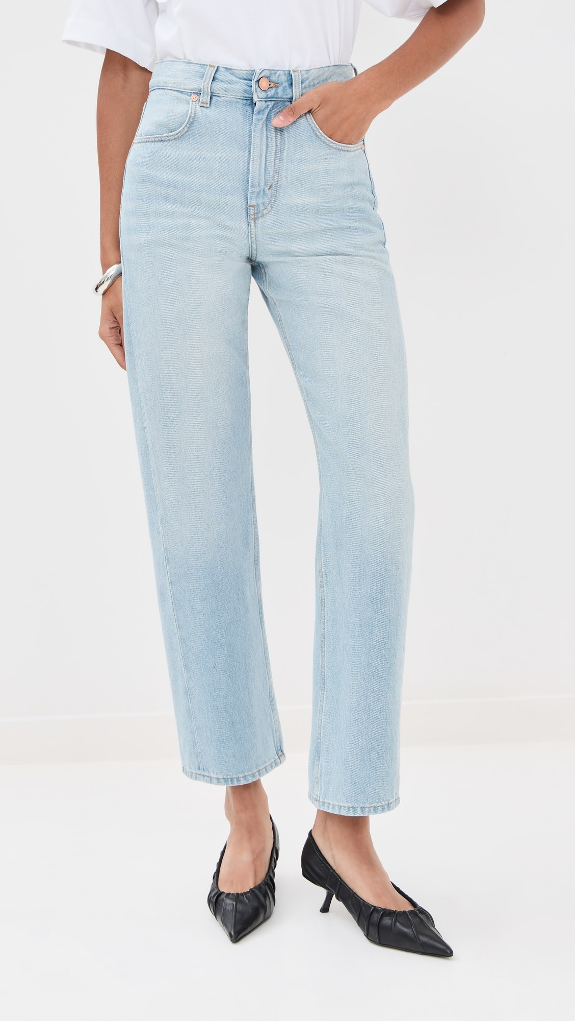 Curved Organic Cotton Denim Jeans | Shopbop