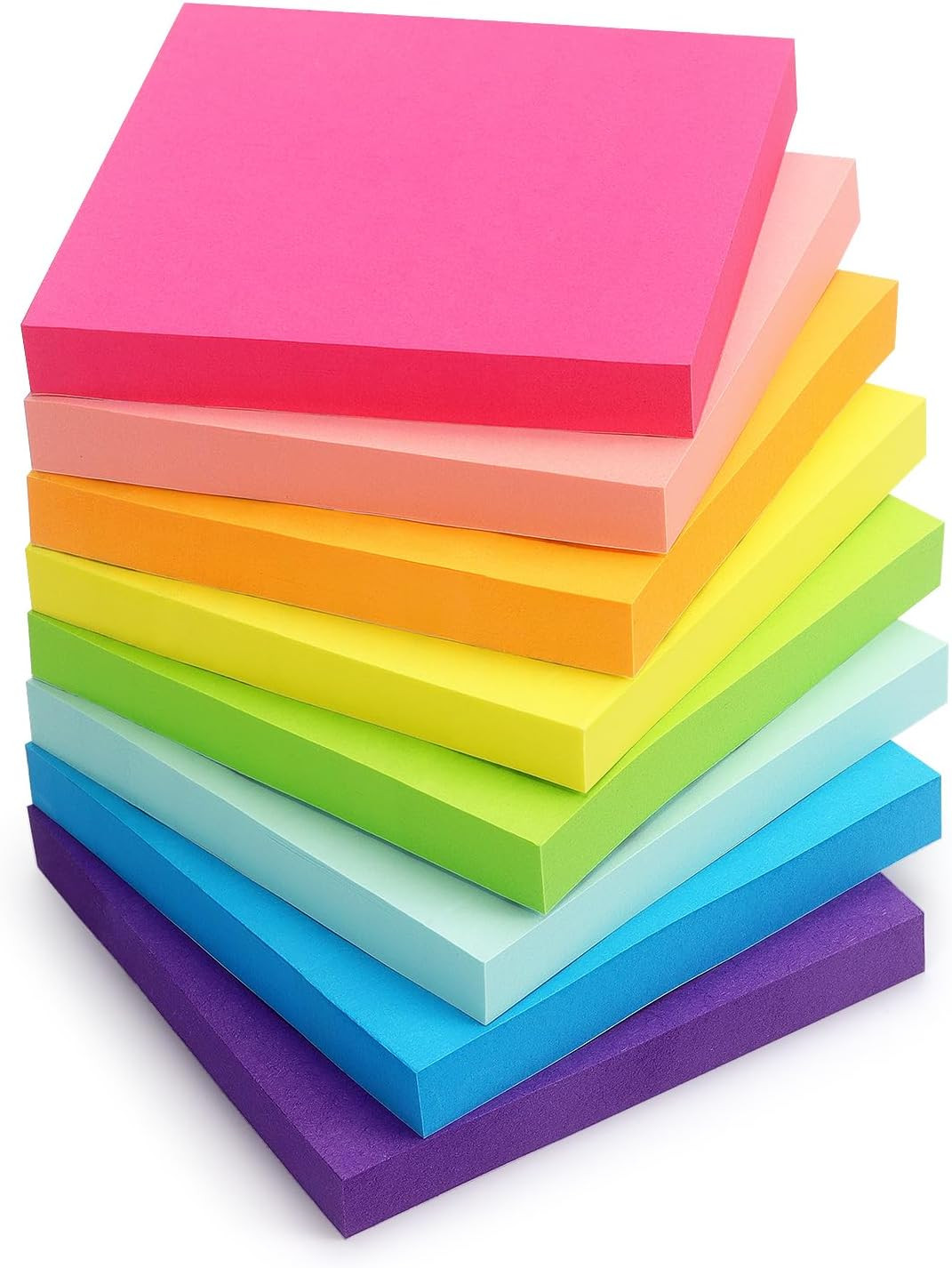 8 Pads Sticky Notes 3x3 Self-Stick Notes 8 Bright Multi Colors Purple Sticky Notes, 85 Sheet/Pad | Amazon (US)