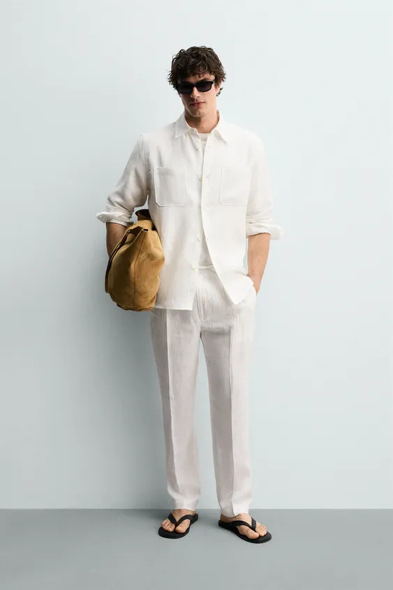 100% LINEN REGULAR FIT SHIRT | Zara UK