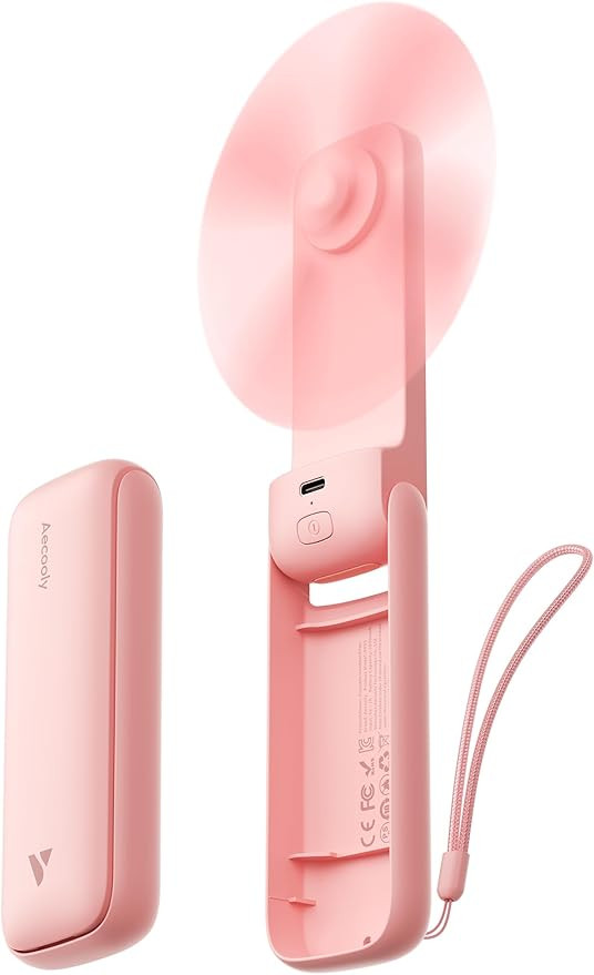 Aecooly Slim Handheld Fan, Mini Thin Portable Fan, Small Rechargeable Pocket [24H Max Cooling Tim... | Amazon (US)