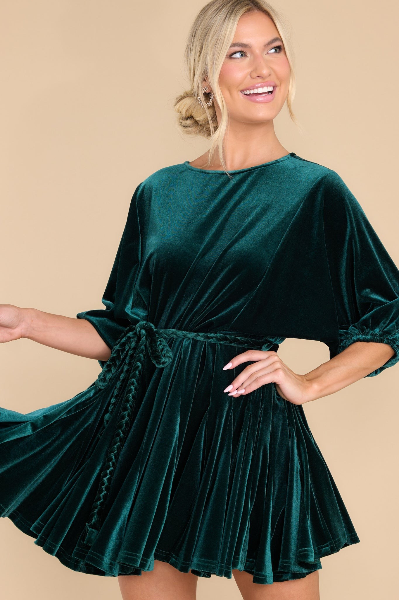 Feeling Like New Emerald Dress | Red Dress 