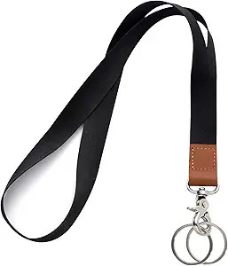 XCHIN Lanyards for Keys, Black Keychain Long Lanyard for Women Men, Cute Neck Lanyard for ID Badg... | Amazon (US)