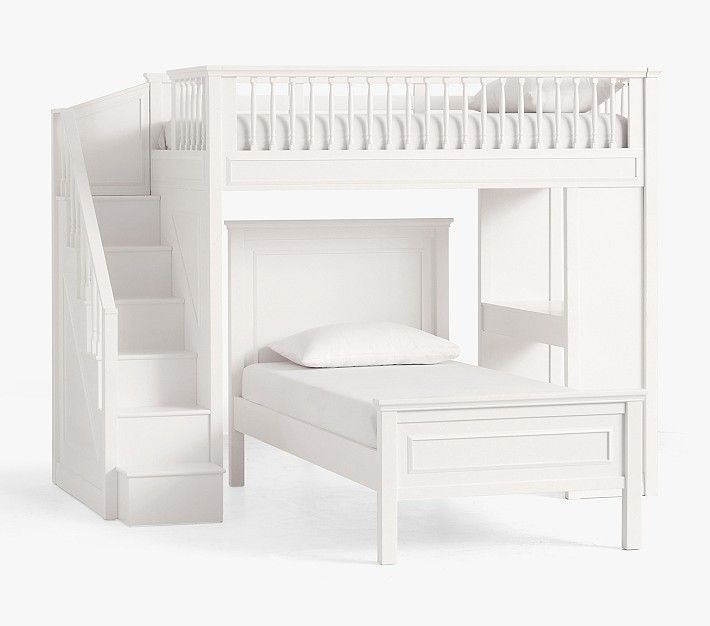 Fillmore Stair Loft Bed & Lower Bed Set | Pottery Barn Kids