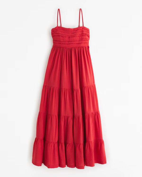 Emerson Strapless Maxi Dress | Red Maxi Dress | Long Red Dress Outfit | Abercrombie Dress | Abercrombie & Fitch (US)