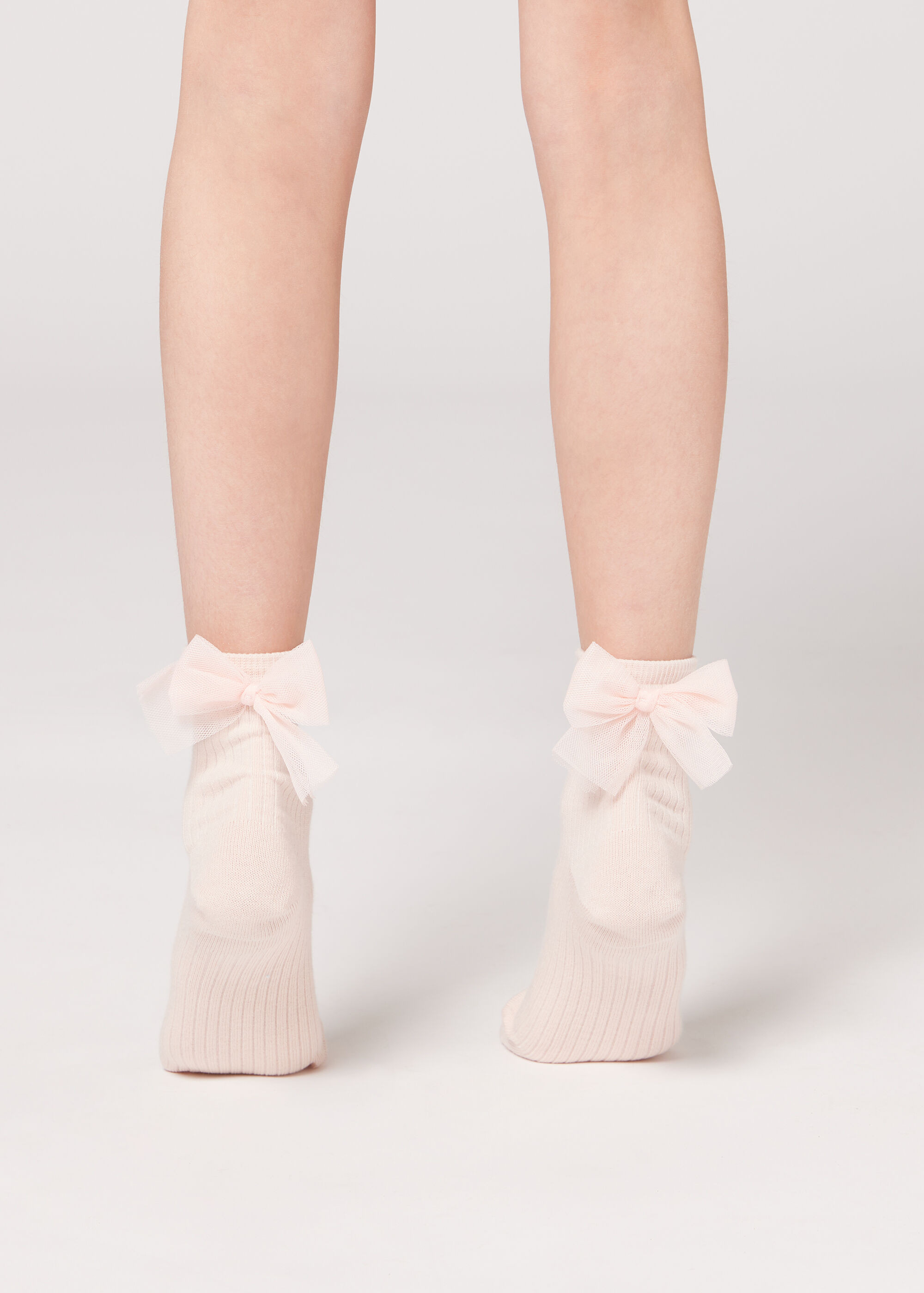 Girls’ Bow Trim Short Socks | Calzedonia US