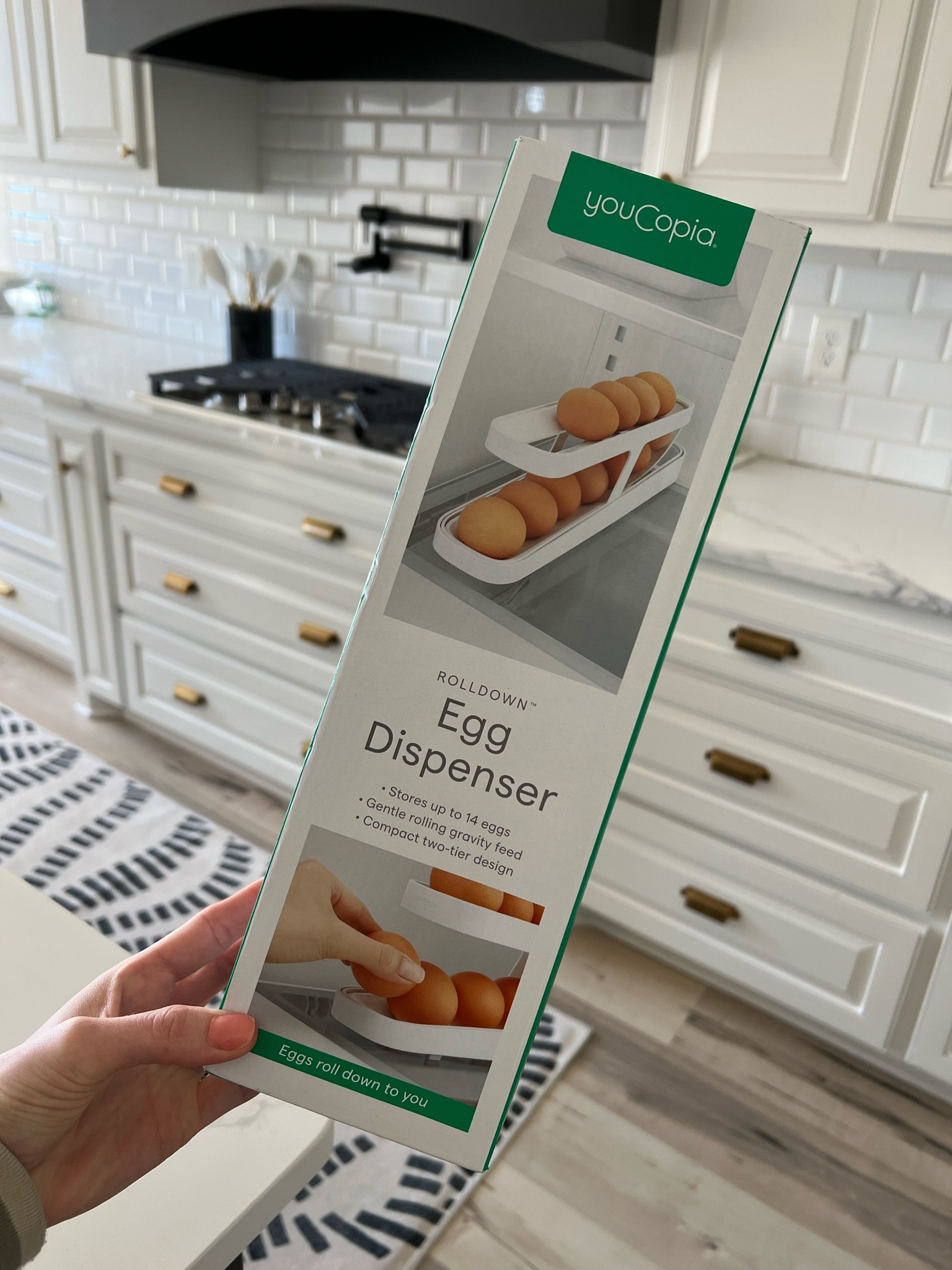 Egg organization for your fridge. Eggs roll down gently so they’re easily accessible! Space saver! 

#LTKunder50 #LTKfamily #LTKhome