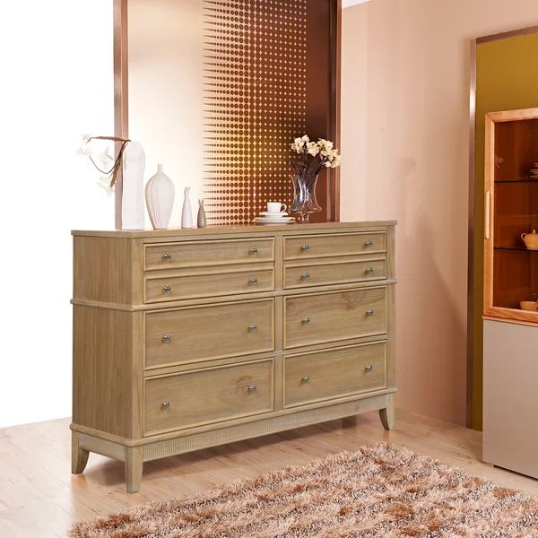 Waleska 6 Drawer 52'' W Solid Wood Double Dresser | Wayfair North America