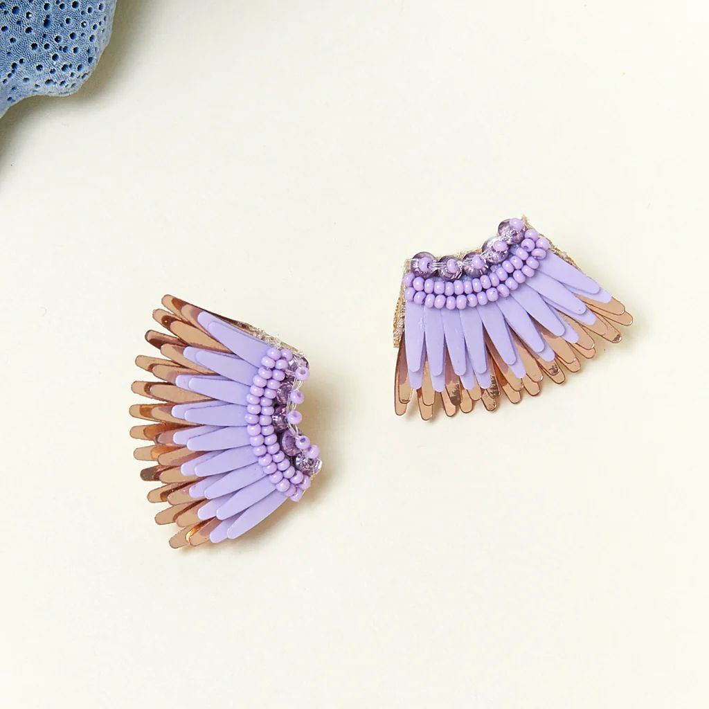 Micro Madeline Clip On Earrings Purple | Mignonne Gavigan