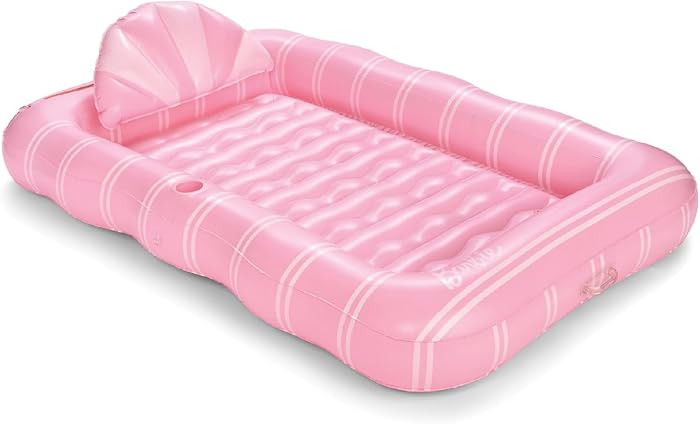 FUNBOY Tanning Pool Lounger Float, XL 72'' x 48'' Pool Float with Custom Pillow and Large Cup Hol... | Amazon (US)