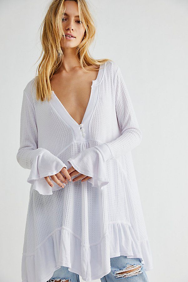 Olivia Tunic by Free People, Painted White, XS | Free People (Global - UK&FR Excluded)