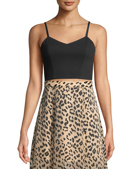 Alice + Olivia Archer V-Neck Cropped Bustier Top | Neiman Marcus