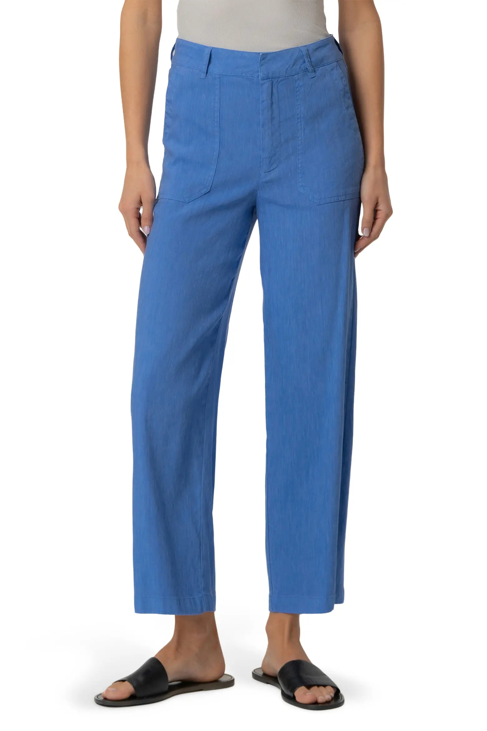 Topaz High Waist Crop Wide Leg Linen Blend Pants (Women) | Nordstrom | Nordstrom