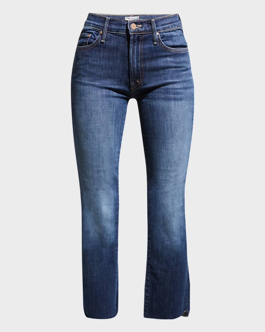 MOTHER Insider Crop Jeans w/ Step Fray | Neiman Marcus