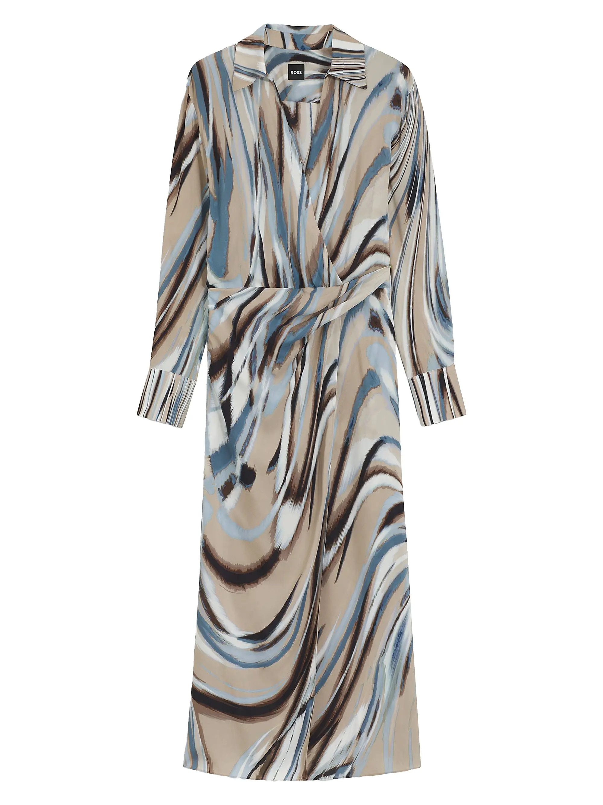 Swirl-Print Dress with Wrap Front | Saks Fifth Avenue