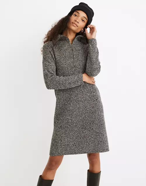 Ribbed Half-Zip Sweater Dress | Madewell