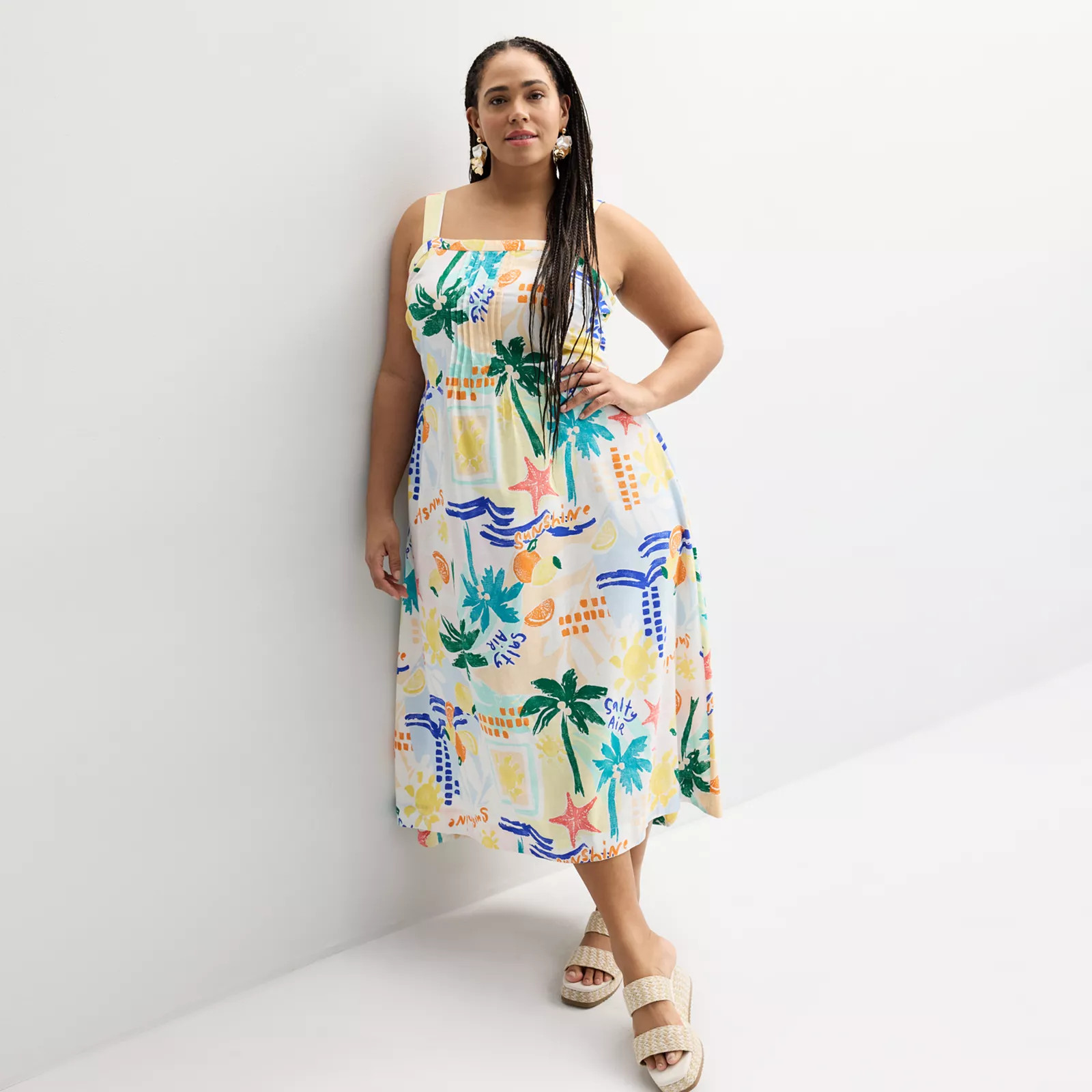 Plus Size Sonoma Goods For Life® Pintuck Tank Maxi Dress | Kohl's