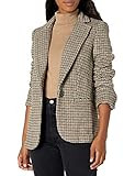 ASTR the label Women's Harlow Boyfriend Blazer with Pockets, Hazelnut Plaid, L | Amazon (US)