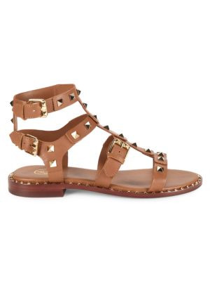 Pacific Studded Leather Flat Sandals | Saks Fifth Avenue OFF 5TH